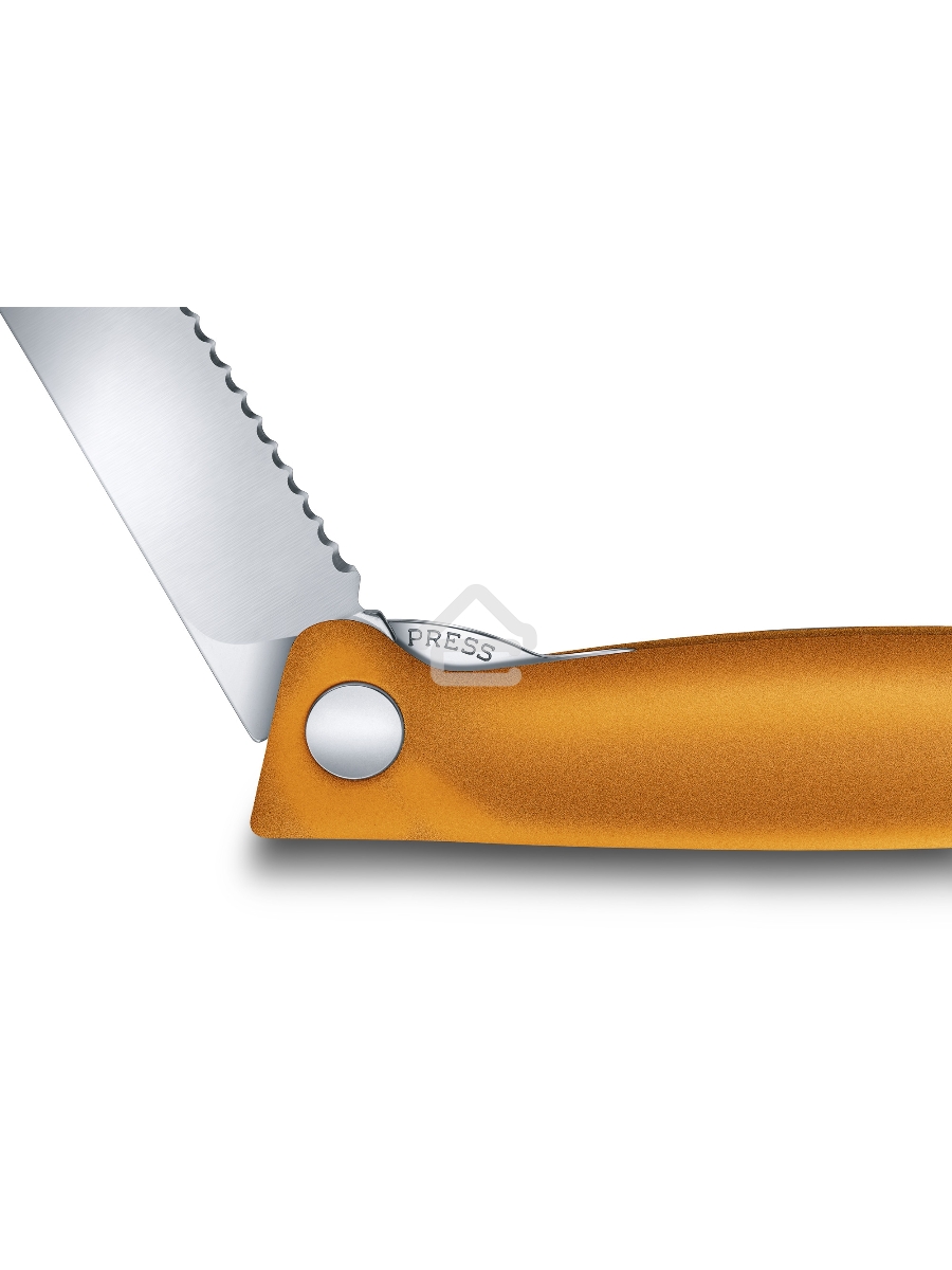 Нож кухонный Victorinox Swiss Classic (6.7836.F9B) стальной для овощей лезв.110мм серрейт. заточка оранжевый блистер