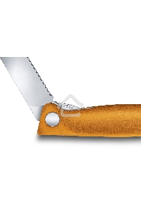 Нож кухонный Victorinox Swiss Classic (6.7836.F9B) стальной для овощей лезв.110мм серрейт. заточка оранжевый блистер
