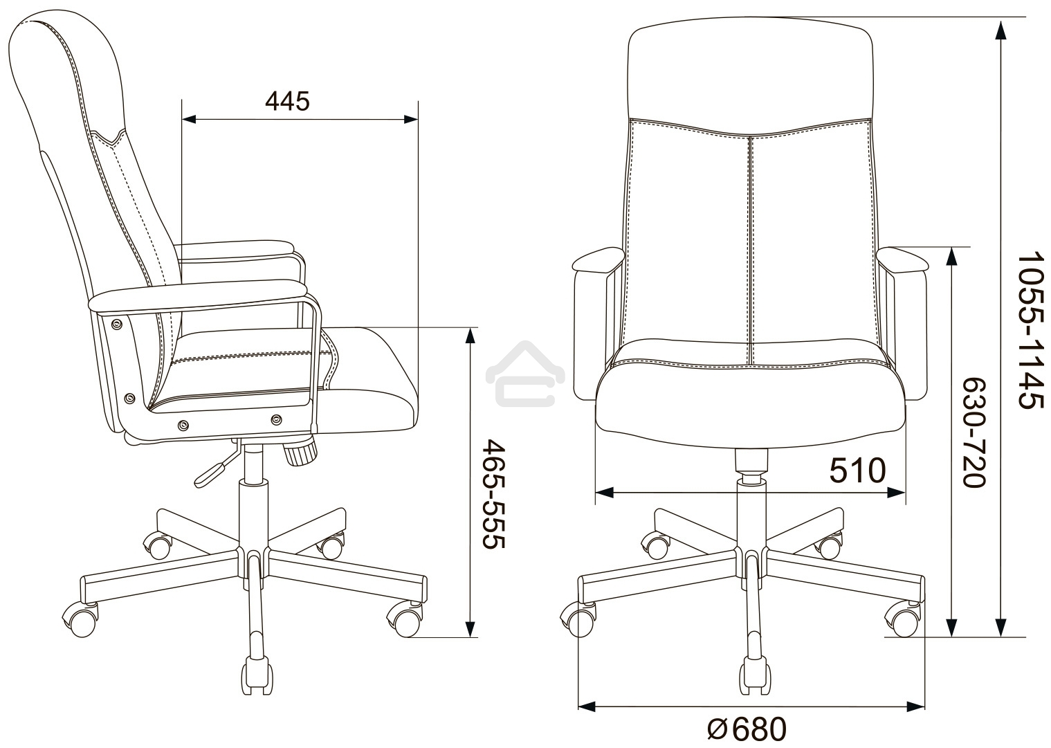 Кресло руководителя Бюрократ DOMINUS-WH белый/черный искусственная кожа крестовина металл