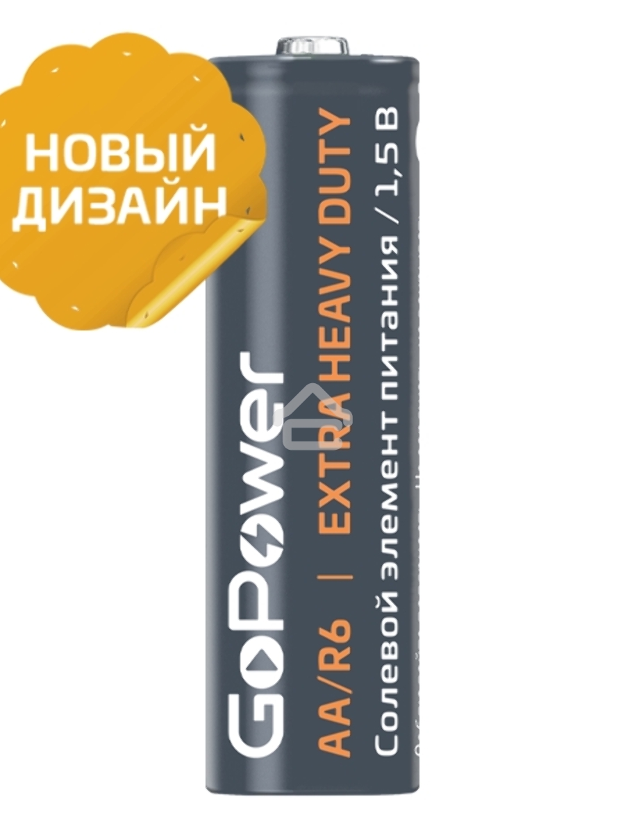 Батарейка GoPower R6 AA Shrink 4 Heavy Duty 1.5V (4/60/1200)