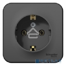 Розетка ОП BLANCA 16А 250В без шторок c заземл. изол. пласт. антрацит SchE BLNRA010116