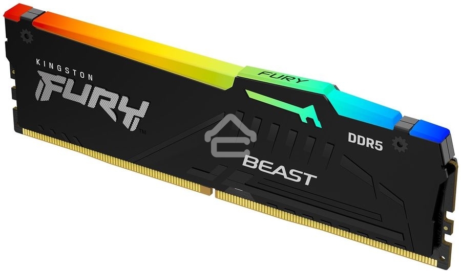 Оперативная память Kingston Fury Beast, DDR5, 16GB (1x16GB), 5200MHz, CL40, DIMM, с радиаторами, RGB, черный