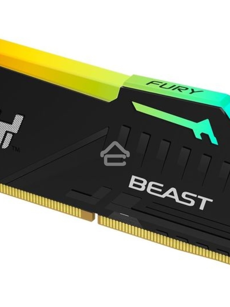 Оперативная память Kingston Fury Beast, DDR5, 16GB (1x16GB), 5200MHz, CL40, DIMM, с радиаторами, RGB, черный