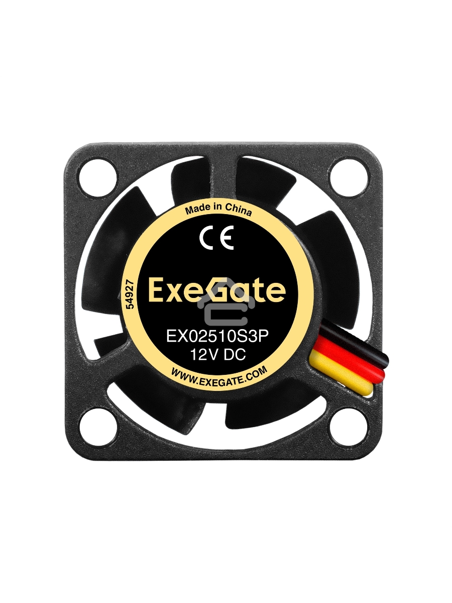 Вентилятор для корпуса ExeGate EX02510S3P черный, 25 мм, 10000 об/мин, 22 дБ, 3 pin