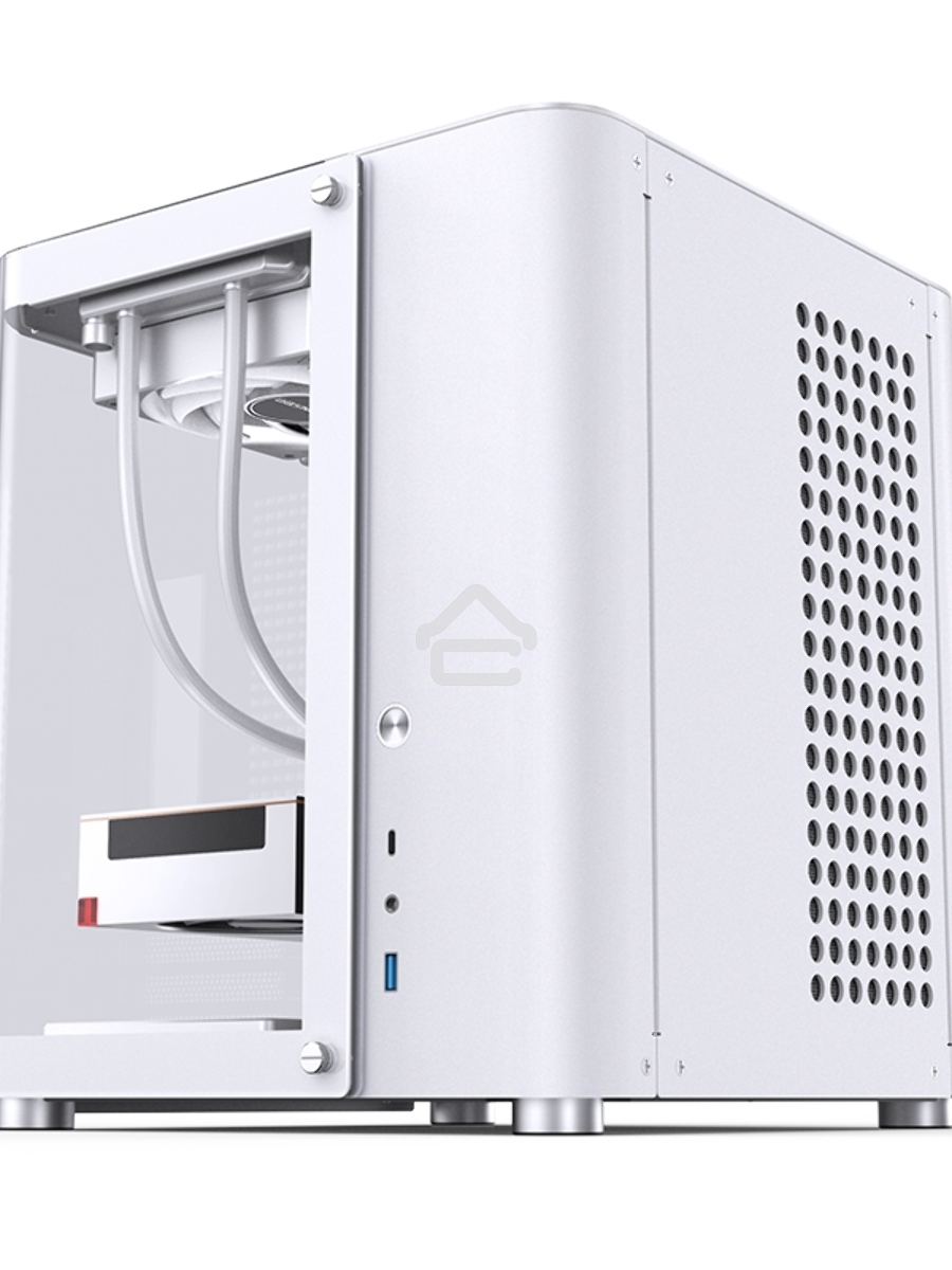 Корпус без блока питания JONSBO TK-1, Mini-Tower, TG, no fan, 1xUSB-A 3.2 + 1xUSB-C 3.2, mATX, mITX White