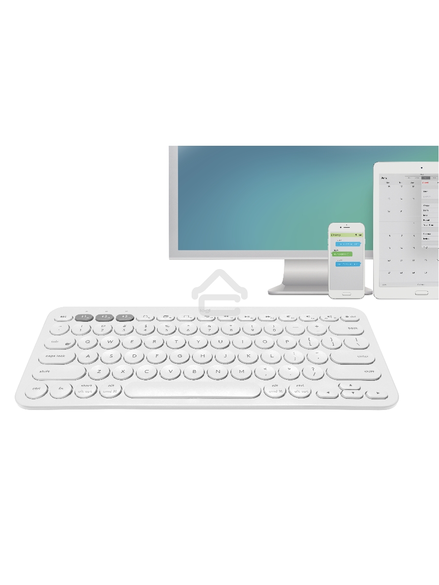 Клавиатура Logitech K380 беспроводная, Bluetooth, белый