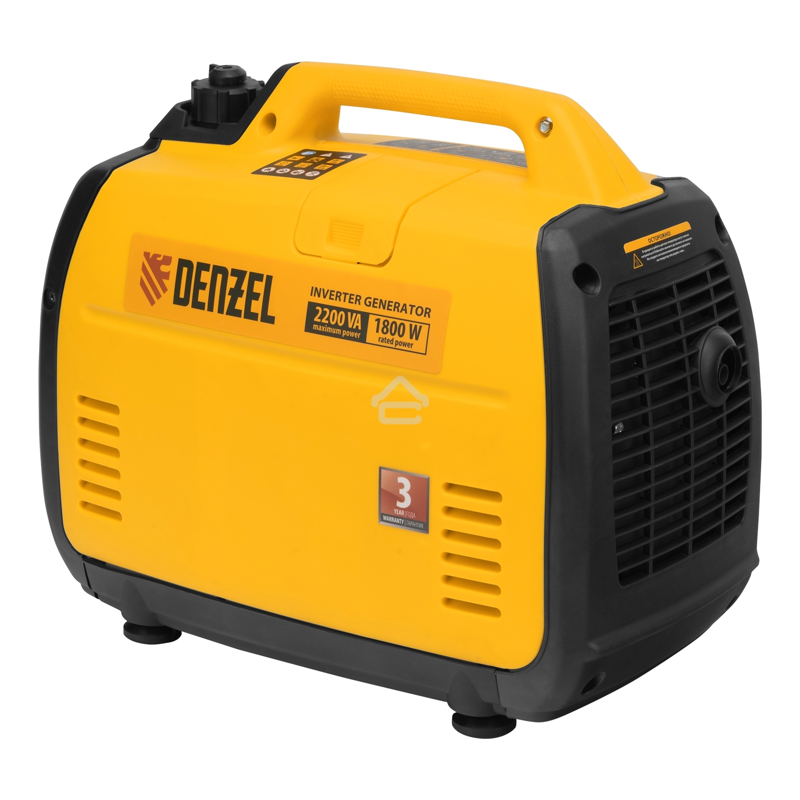 Генератор инверторный GT-2200iS, 2,2 кВт, 230 В, бак 4 л, закрытый корпус, ручной старт Denzel
