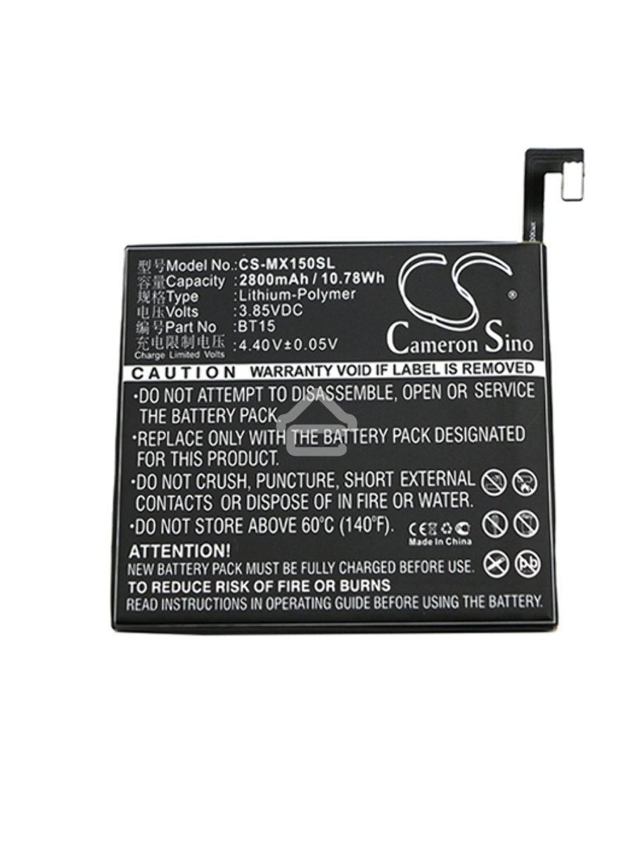 Аккумулятор CameronSinoCS-MX150SL BT15 для MeiZu M3s3.85V / 2800mAh / 10.78Wh