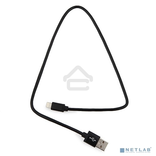Кабель Cablexpert для Apple CC-S-APUSB01Bk-0.5M, AM/Lightning, серия Silver, длина 0.5м, черный, блистер
