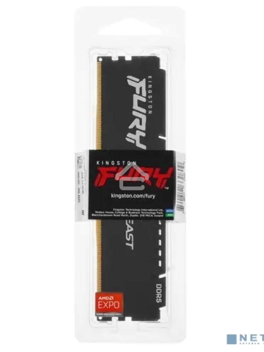 Оперативная память Kingston Fury Beast, DDR5, 16GB (1x16GB), 5600MHz, CL36, DIMM, с радиатором, черный