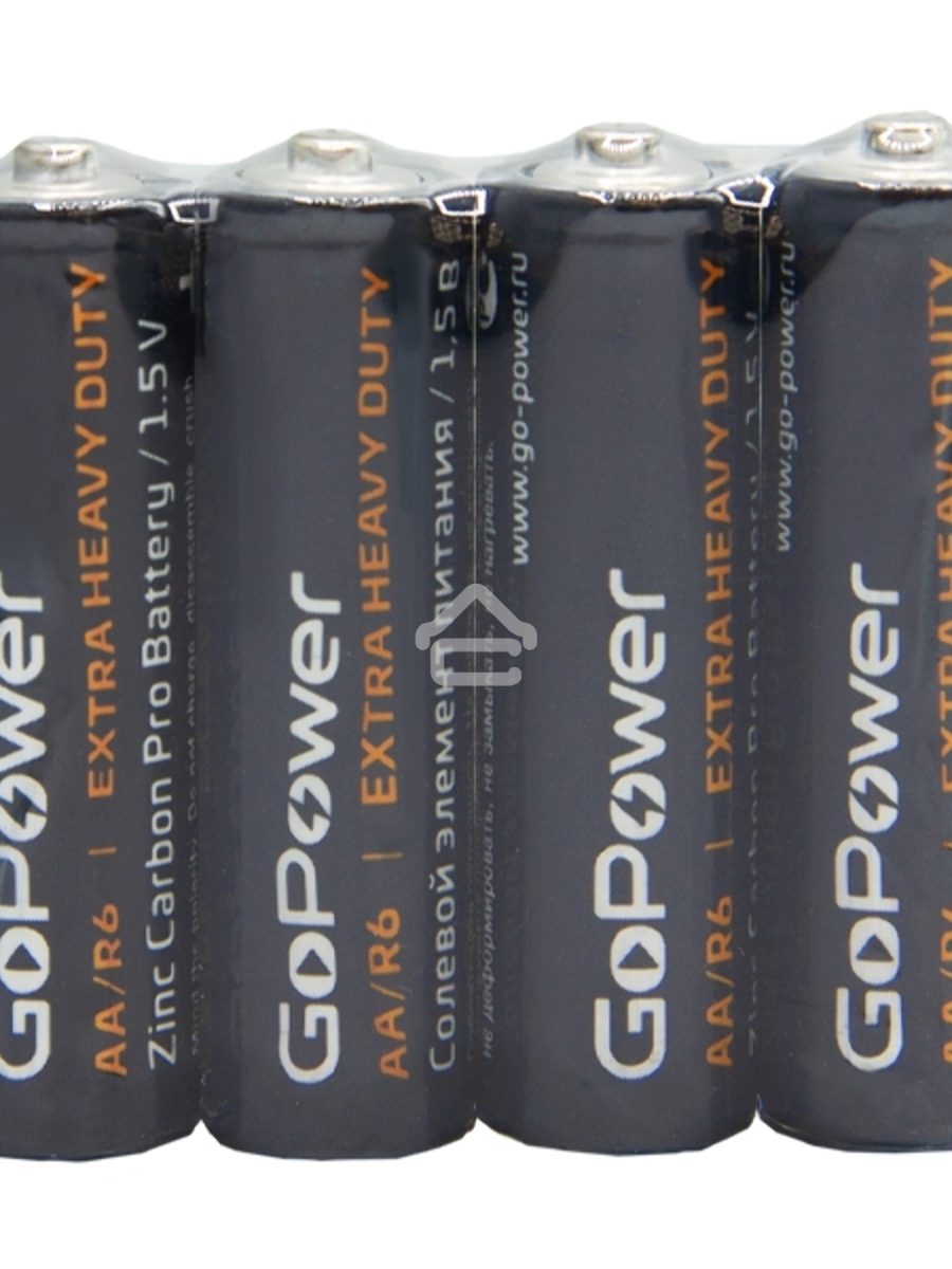 Батарейка GoPower R6 AA Shrink 4 Heavy Duty 1.5V (4/60/1200)