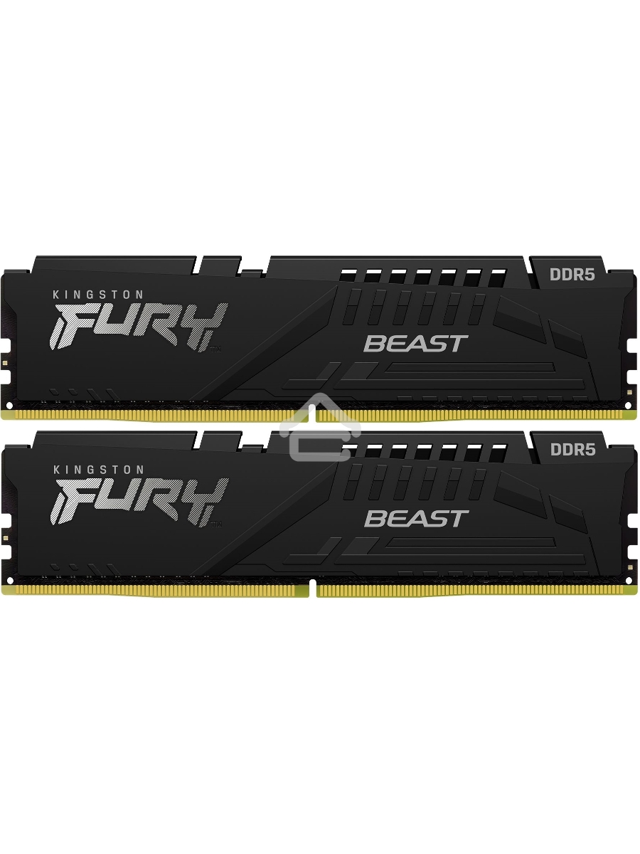 Оперативная память Kingston Fury Beast, DDR5, 16GB (2x8GB), 5600MHz, CL40, DIMM, с радиаторами, черный