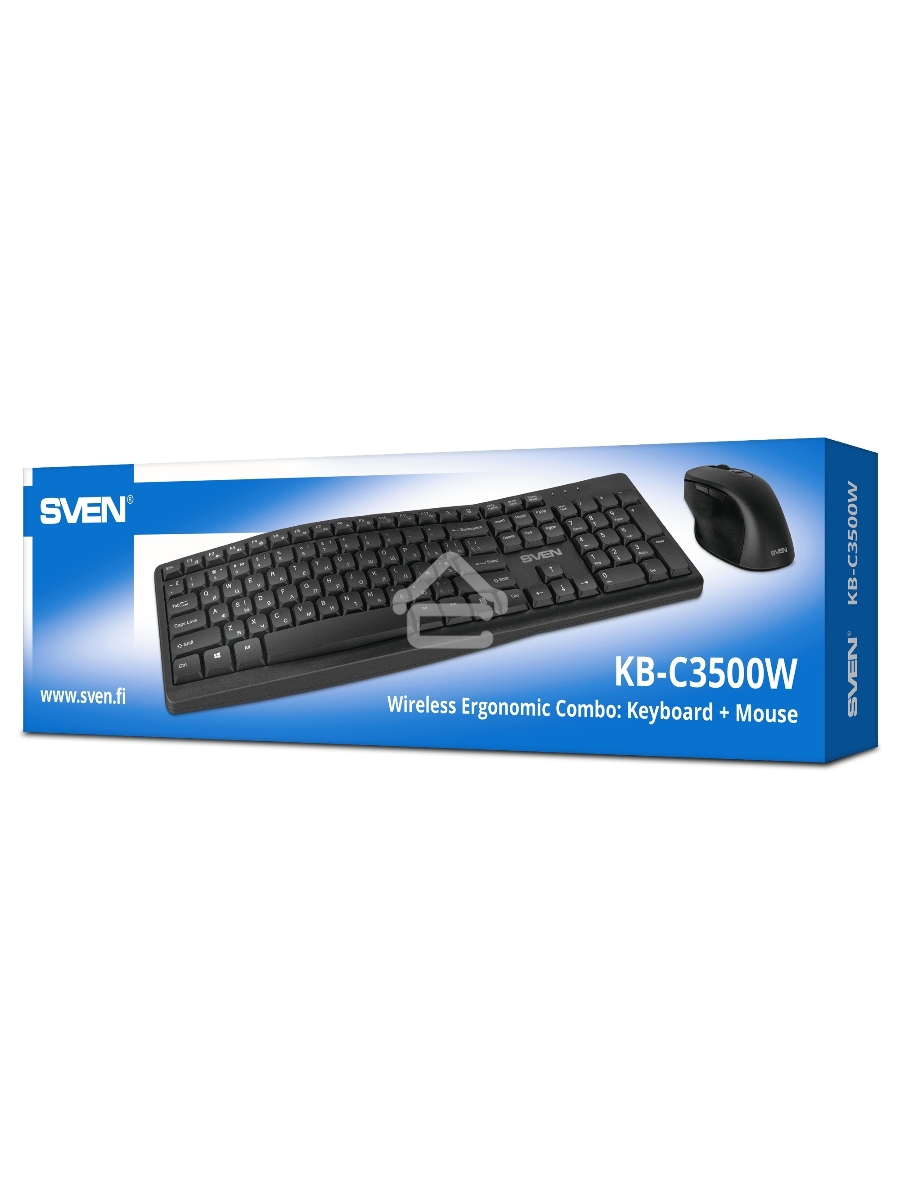 Беспроводной набор клавиатура+мышь SVEN KB-C3500W (2,4 GHz, 106 кл, 800-1600DPI)