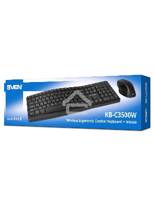 Беспроводной набор клавиатура+мышь SVEN KB-C3500W (2,4 GHz, 106 кл, 800-1600DPI)