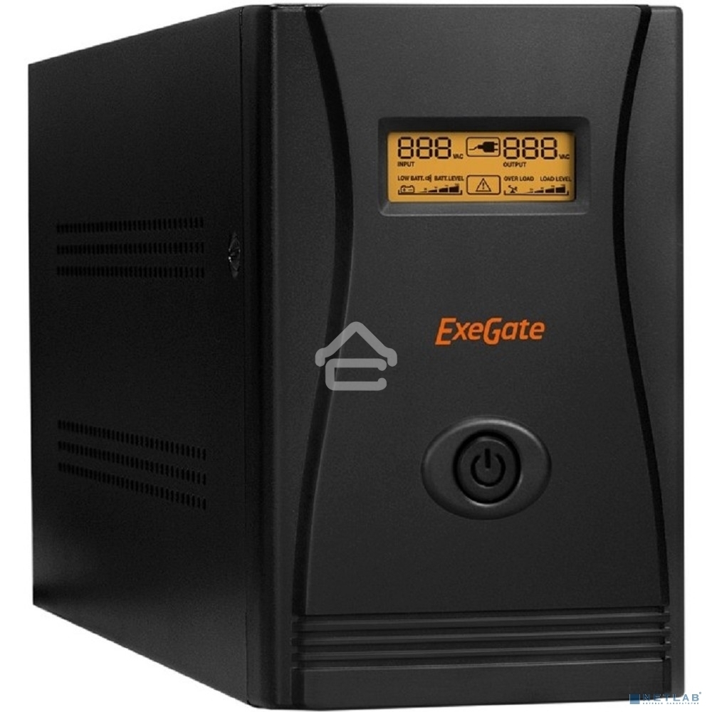Источник бесперебойного питания ExeGate EP285484RUS SpecialPro Smart LLB-1000.LCD.AVR.C13.RJ.USB <1000VA/650W, LCD, AVR, 6*IEC-C13, RJ45/11, USB, black>