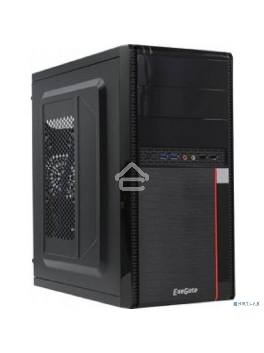 Компьютерный корпус Minitower Exegate MA-371X Black, mATX <UN600, 120mm> 2*USB+2*USB3.0, Audio