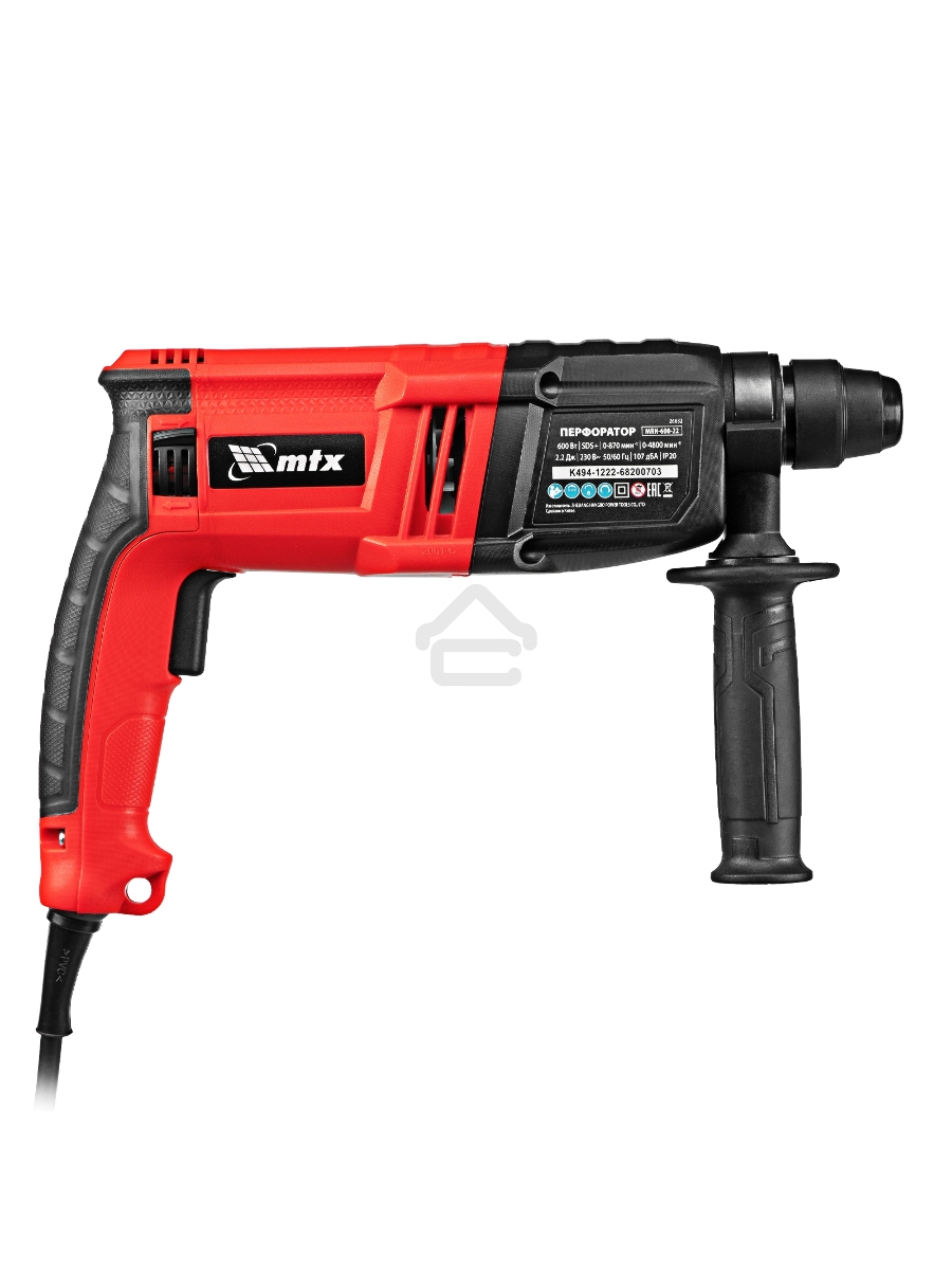 Перфоратор электрический MRH-600-22, SDS-Plus, 600 Вт, 2,2 Дж, 3 плюс 1 реж. MTX