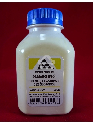 Тонер SAMSUNG CLP 300/315/320/325/360/415/500/510/600/610/660/CLX3300/3305 Yellow, (фл.45г.) AQC фас. Россия