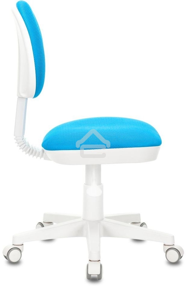 Кресло детское Бюрократ KD-3 голубой TW-55, крестов. пластик белый
