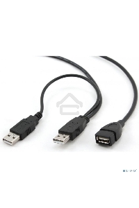Кабель удлинитель USB 2.0 2xAM/AF 1.8м Gembird PRO, позол.конт., черный, пакет  CCP-USB22-AMAF-6