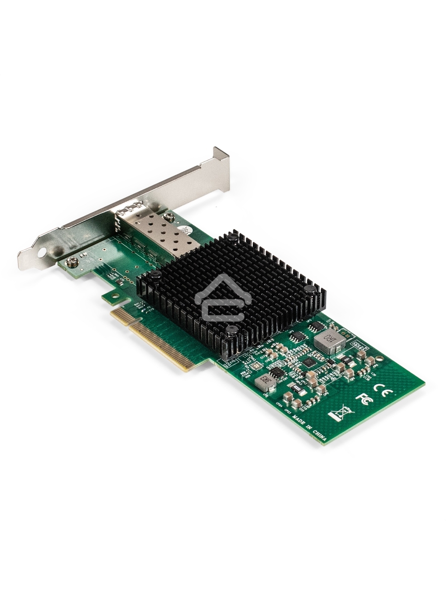 Сетевой адаптер ExeGate EXE-X520-DA1 (PCI-E x8 v3.0, порты 1xSFP+ 10Gb/s (10/5/2.5/1Gb/s, 100Mb/s), Server NIC Intel Chipset JL82599EN)