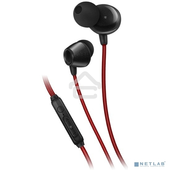 Наушники внутриканальные SVEN с микрофоном E-292M черный/красный пульт