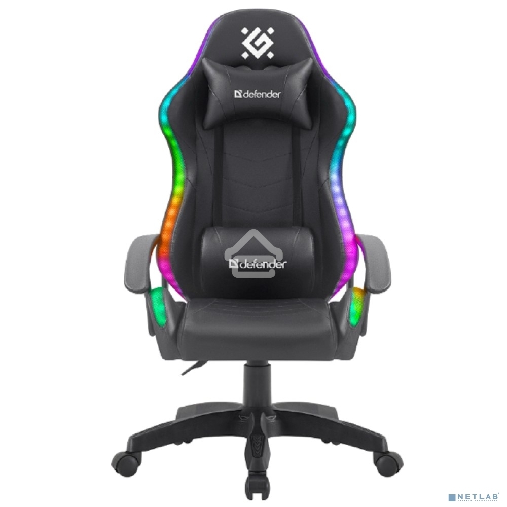 Кресло игровое Defender Factor X RGb, черный, класс 2, PU