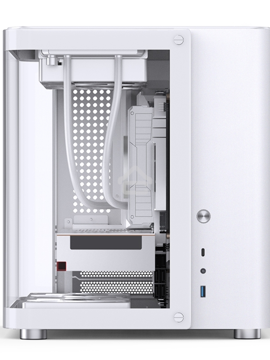 Корпус без блока питания JONSBO TK-1, Mini-Tower, TG, no fan, 1xUSB-A 3.2 + 1xUSB-C 3.2, mATX, mITX White