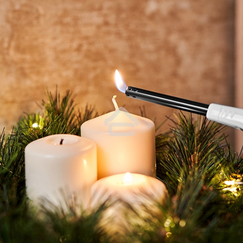 Бытовая газовая пьезозажигалка с классическим пламенем многоразовая (1 шт.) белая СК-306 Сокол