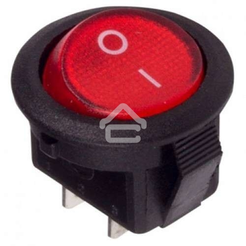 Выключатель клавишный Rexant круглый 250V 3А (2с) ON-OFF красный Micro