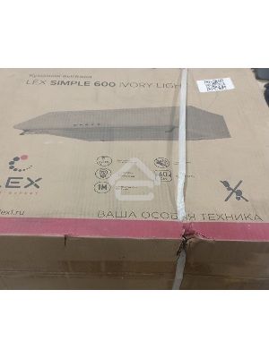 (Повреждённый товар, вмятина на корпусе) Вытяжка LEX SIMPLE 600 IVORY LIGHT воздухоочиститель