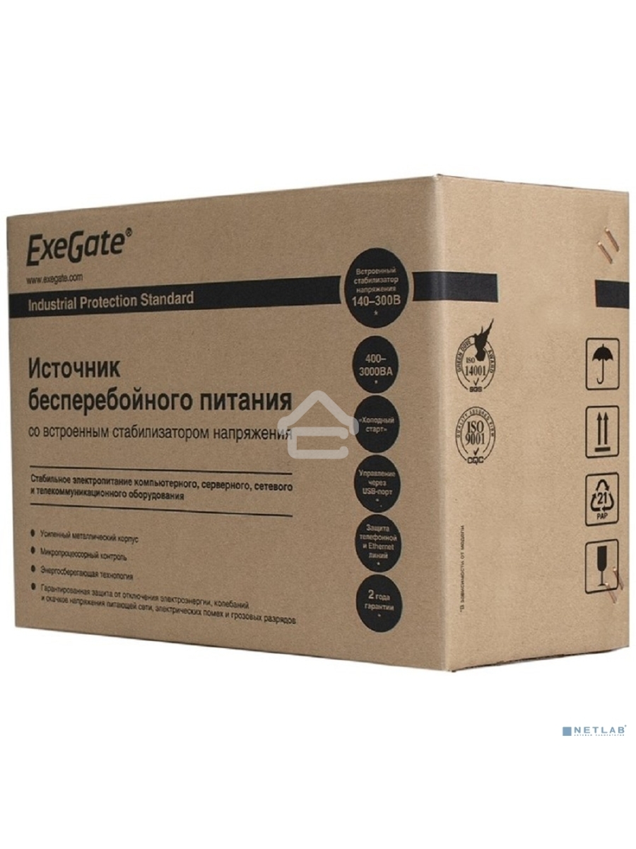 Источник бесперебойного питания ExeGate EP285484RUS SpecialPro Smart LLB-1000.LCD.AVR.C13.RJ.USB <1000VA/650W, LCD, AVR, 6*IEC-C13, RJ45/11, USB, black>