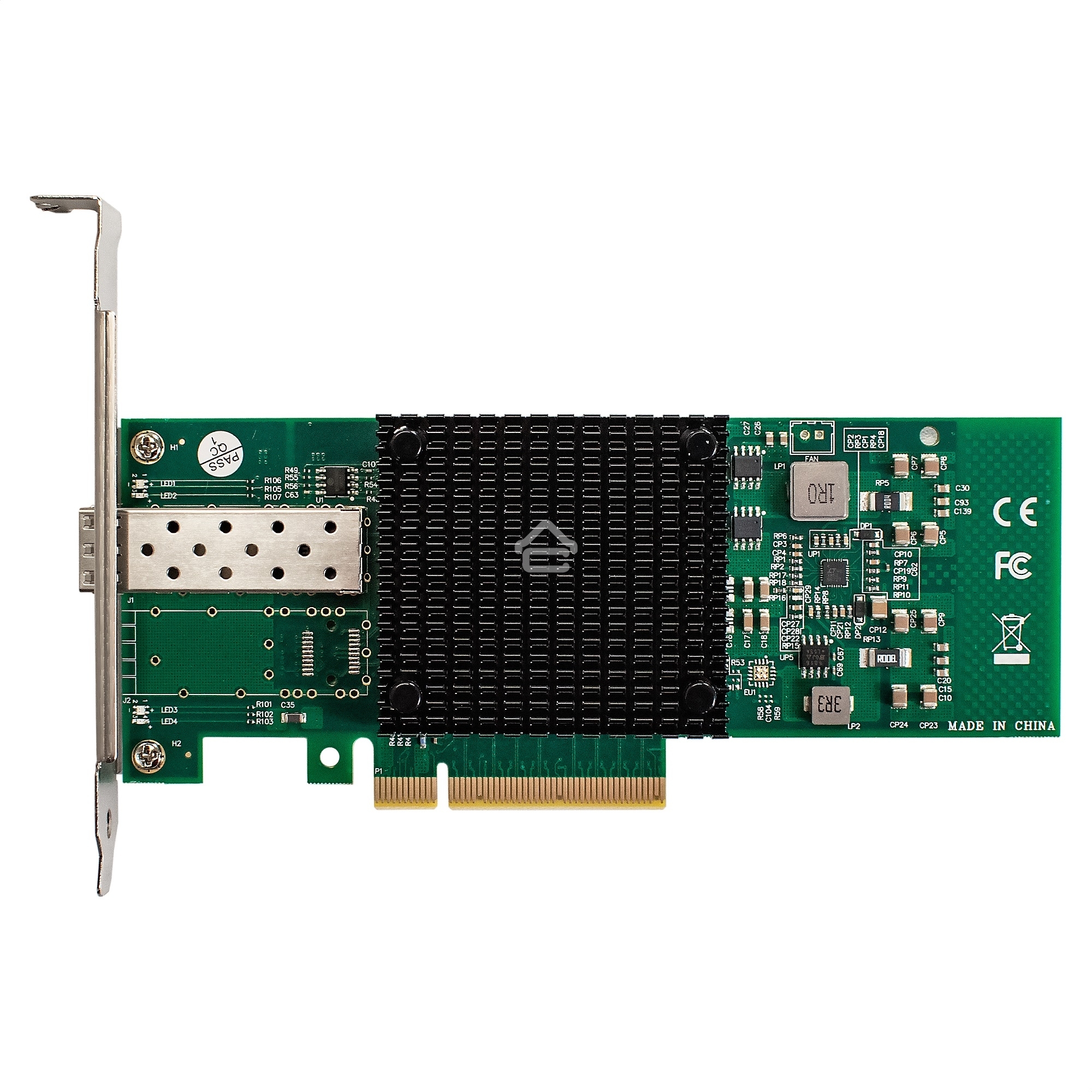 Сетевой адаптер ExeGate EXE-X520-DA1 (PCI-E x8 v3.0, порты 1xSFP+ 10Gb/s (10/5/2.5/1Gb/s, 100Mb/s), Server NIC Intel Chipset JL82599EN)