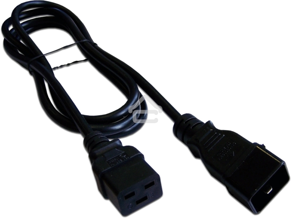 Шнур питания Lanmaster C19-C20, 3х1.5, 220В, 16А, черный, 0.5 м