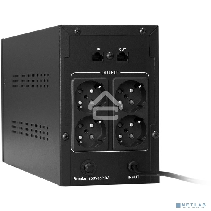 Источник бесперебойного питания ExeGate SpecialPro UNB-2000.LED.AVR.EURO.RJ <2000VA/1200W, LED, AVR, 4 евророзетки, RJ45/11, Black>
