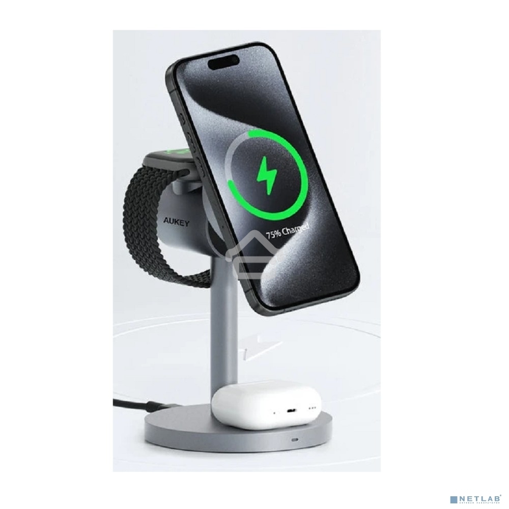 Беспроводное зарядное устройство Aukey LC-MC311 3in1 Qi2
