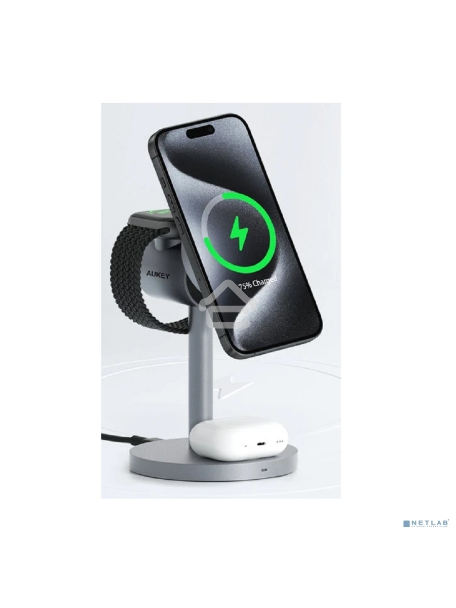 Беспроводное зарядное устройство Aukey LC-MC311 3in1 Qi2