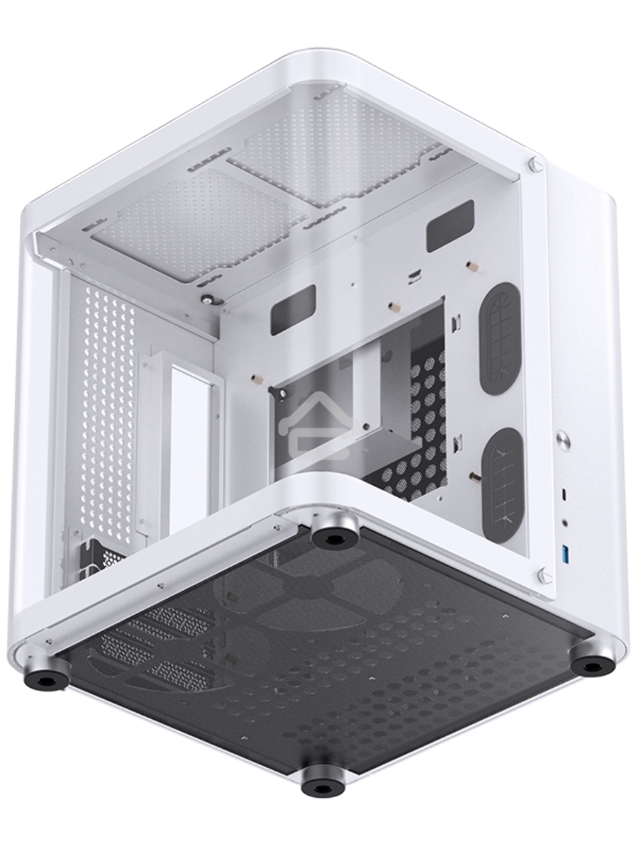Корпус без блока питания JONSBO TK-1, Mini-Tower, TG, no fan, 1xUSB-A 3.2 + 1xUSB-C 3.2, mATX, mITX White
