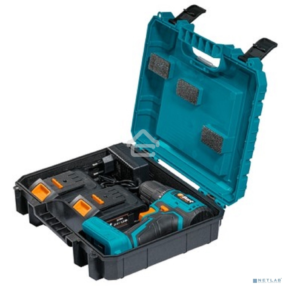 Дрель-шуруповерт Bort BAB-21-BLK, Аккумуляторная , 21В, 2 АКБ, Кейс