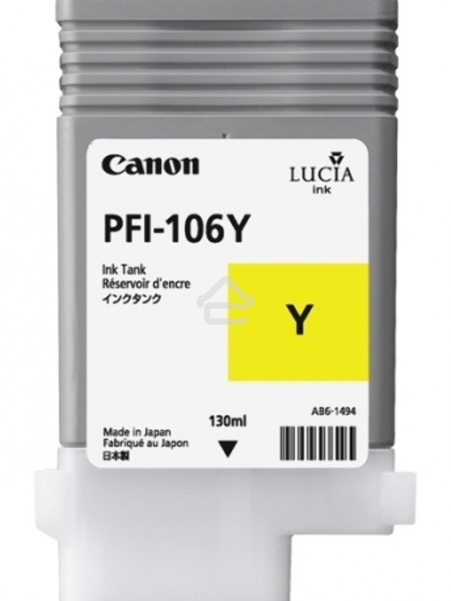 Картридж струйный Canon PFI-106 Y (6624B001) желтый (130 мл) для Canon iPF6300S/6400/6450