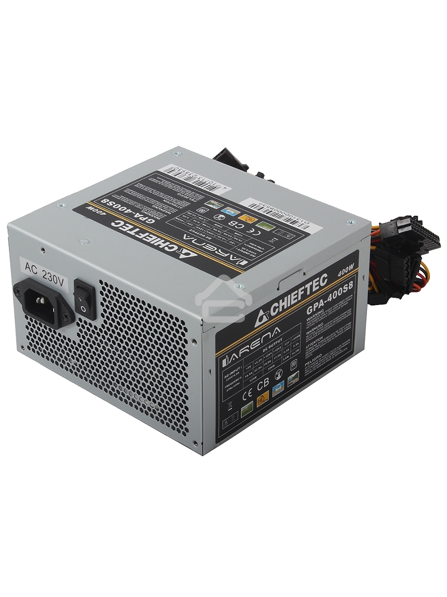Блок питания Chieftec GPA-400S8 OEM, 400Вт, 80 PLUS, 120мм, серый