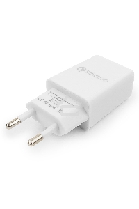 Адаптер питания Cablexpert MP3A-PC-16, QC 3.0, 100/220V - 1 USB порт 5/9/12V, белый