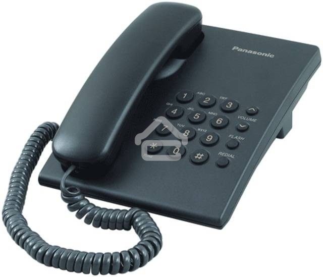 Телефон проводной Panasonic KX-TS2350RUB черный повтор номера, регул-ка громкости, кр.на стену