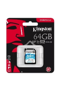 Флеш карта Kingston 64GB SDXC Canvas Go Plus 170R C10 UHS-I U3 V30 EAN: 740617301397
