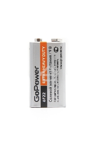 Батарейка GoPower Крона 6F22 Shrink 1 Heavy Duty 9V (1/10/200)
