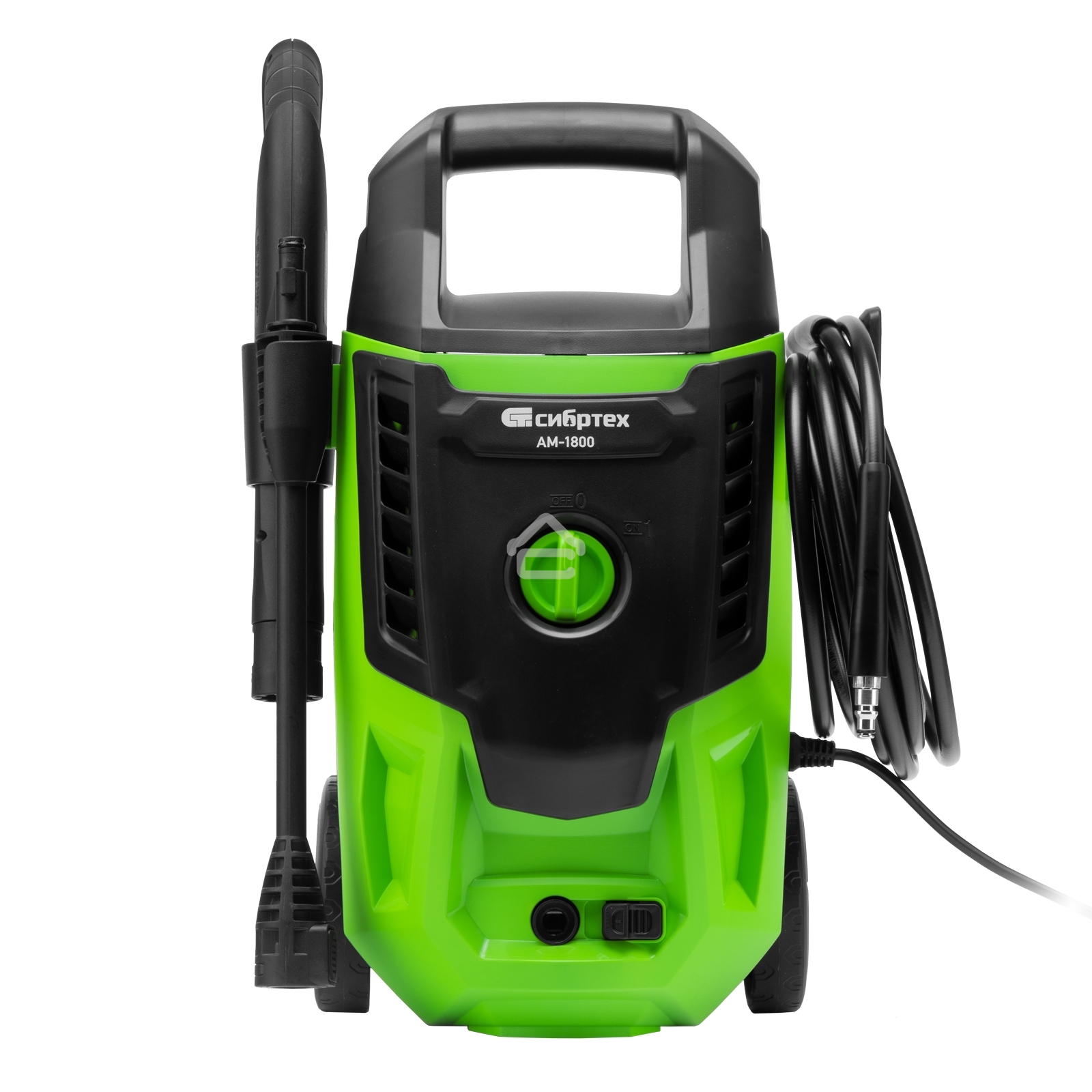Моечная машина высокого давления Сибртех АМ-1800, 1800 Вт, 140 бар, 350 л/ч, колесная