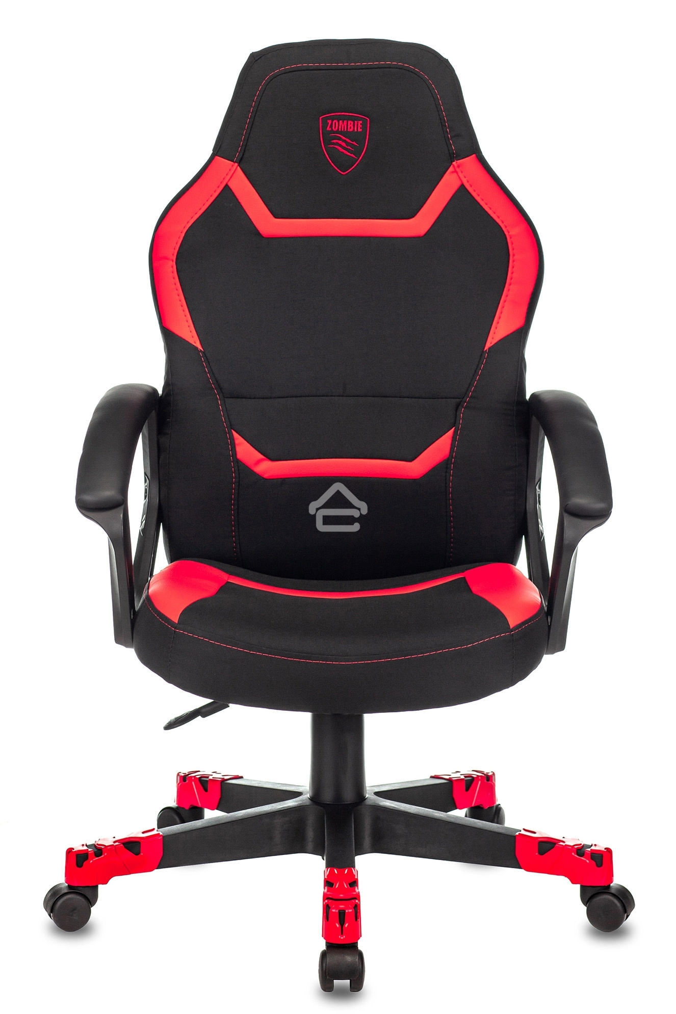 Кресло игровое Zombie 10 черный/красный искусст.кожа/ткань крестовина пластик