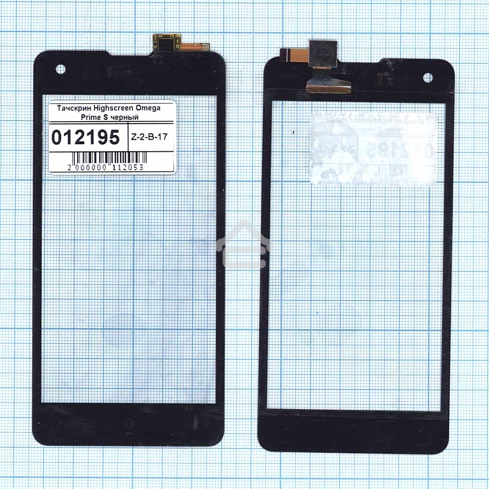 Сенсорное стекло (тачскрин) для Highscreen Omega Prime S, черное