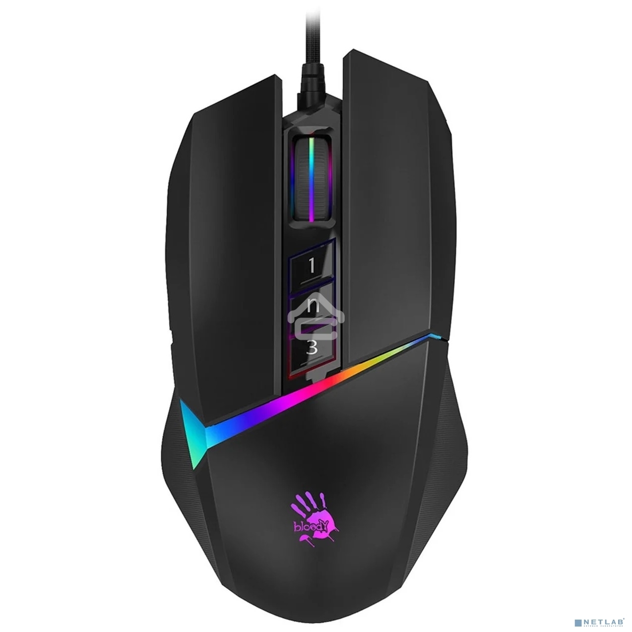 Мышь проводная A4Tech Bloody W60 Max черный, 10000 dpi, USB, кнопки - 10