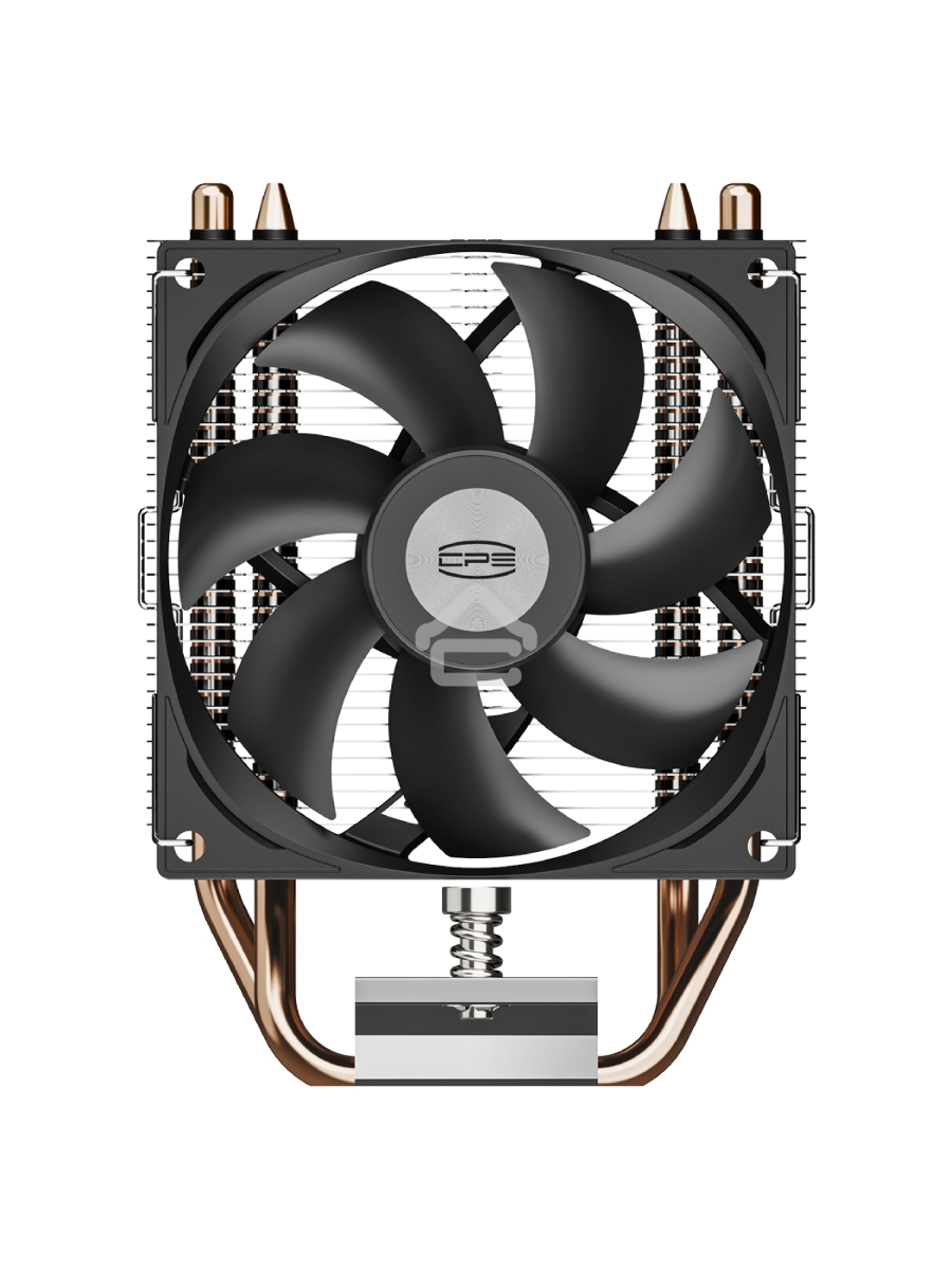 Кулер для процессора PCCooler R200 S115X/1200/1700/AM4/AM5 (TDP 110W, 90mm Non LED Fan, 2 тепловые трубки 6мм, 2200RPM, 28,3dBa)